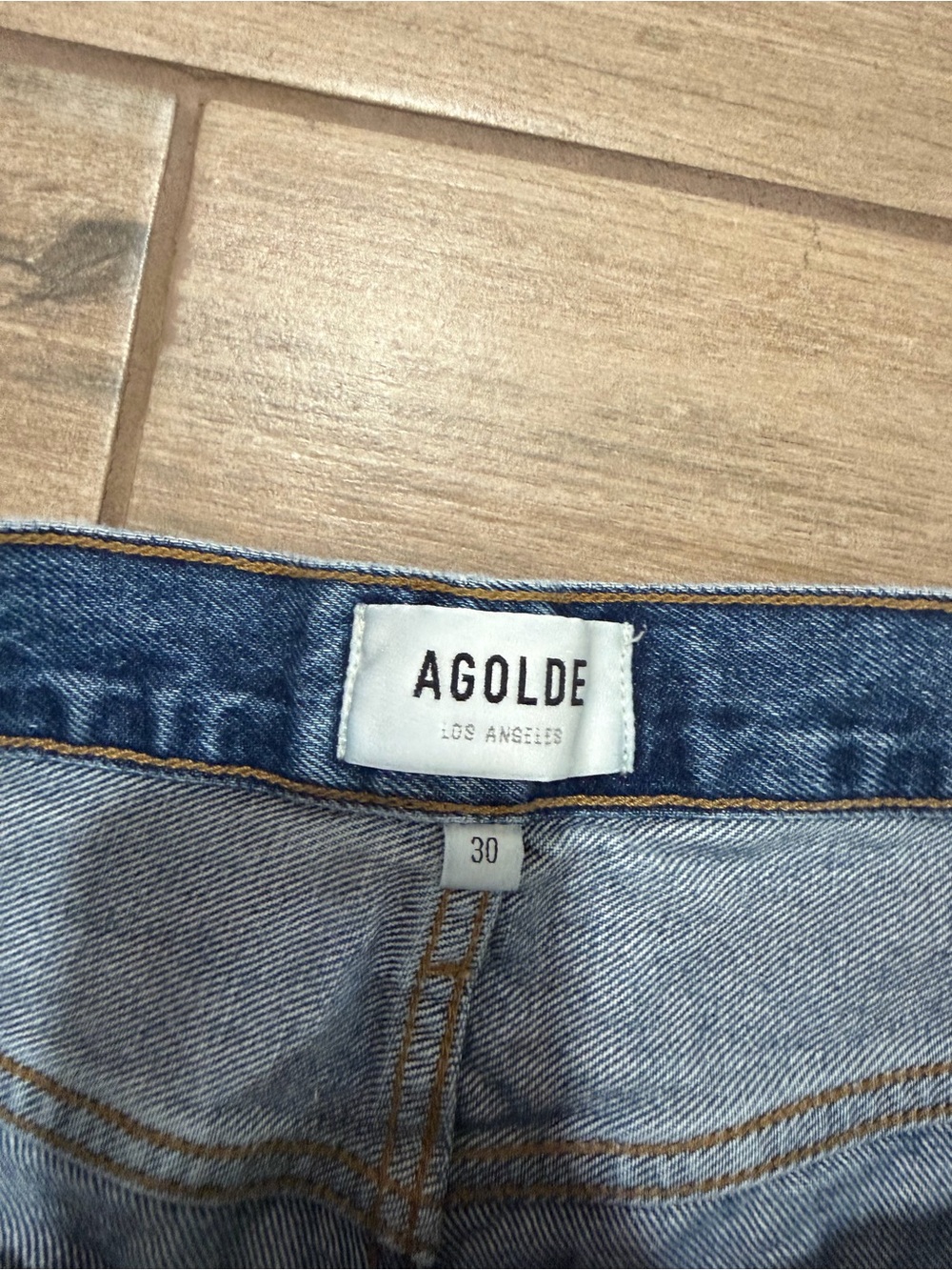 Agolde Parker Long Denim Shorts - Picture 3 of 3